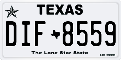 TX license plate DIF8559