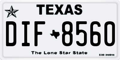 TX license plate DIF8560