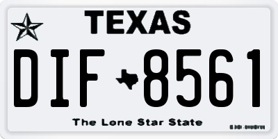 TX license plate DIF8561