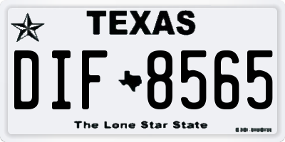 TX license plate DIF8565