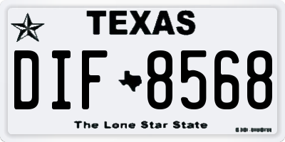 TX license plate DIF8568