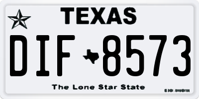 TX license plate DIF8573