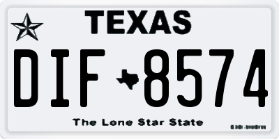 TX license plate DIF8574