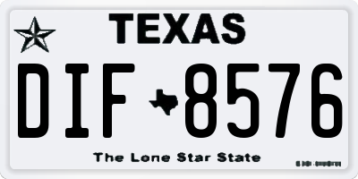 TX license plate DIF8576