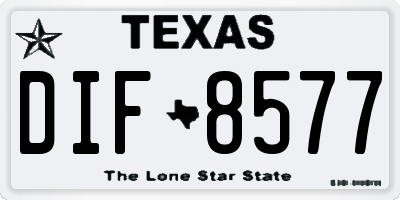 TX license plate DIF8577
