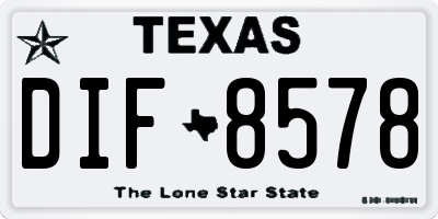 TX license plate DIF8578