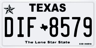 TX license plate DIF8579