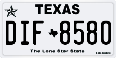 TX license plate DIF8580