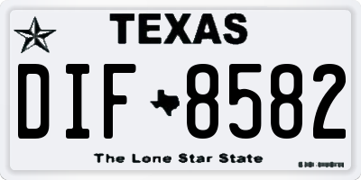 TX license plate DIF8582