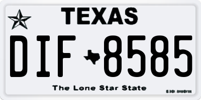 TX license plate DIF8585