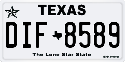TX license plate DIF8589