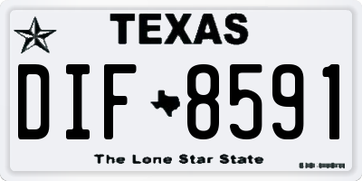 TX license plate DIF8591