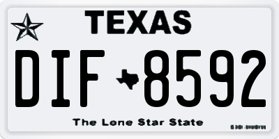 TX license plate DIF8592
