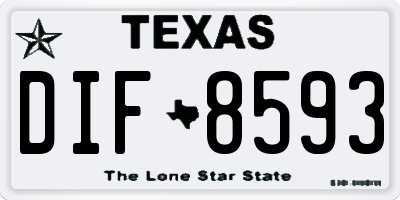 TX license plate DIF8593