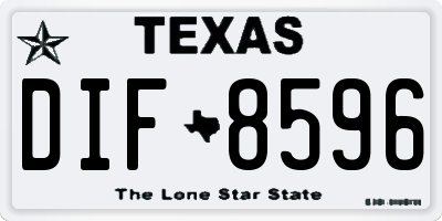 TX license plate DIF8596