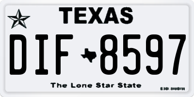 TX license plate DIF8597