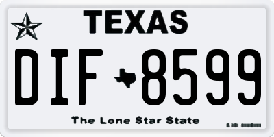 TX license plate DIF8599