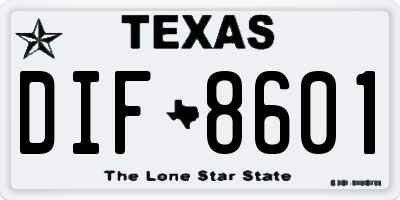 TX license plate DIF8601