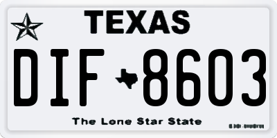 TX license plate DIF8603