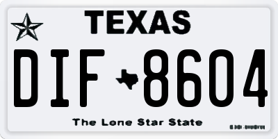 TX license plate DIF8604