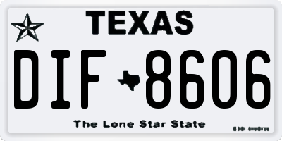 TX license plate DIF8606