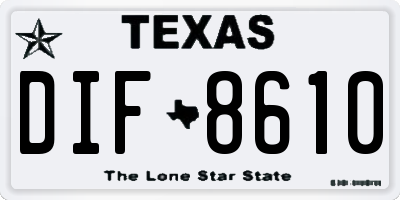 TX license plate DIF8610