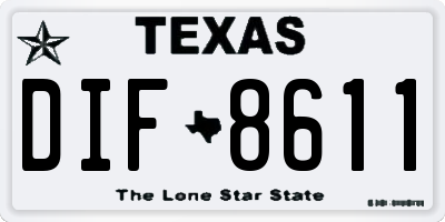 TX license plate DIF8611