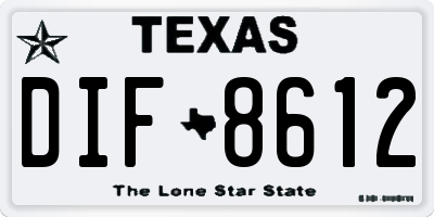TX license plate DIF8612