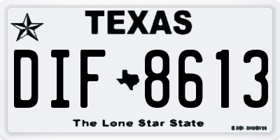 TX license plate DIF8613