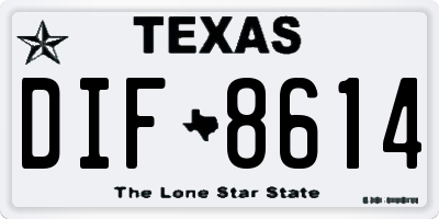 TX license plate DIF8614