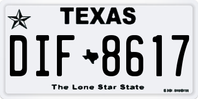 TX license plate DIF8617