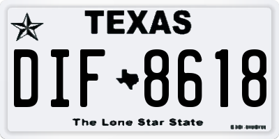 TX license plate DIF8618