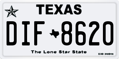 TX license plate DIF8620