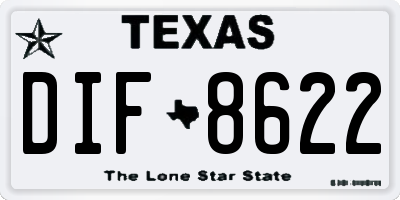TX license plate DIF8622