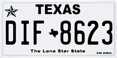 TX license plate DIF8623
