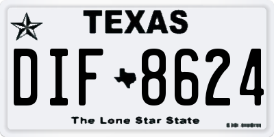 TX license plate DIF8624