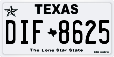 TX license plate DIF8625