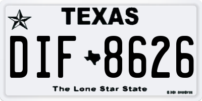 TX license plate DIF8626