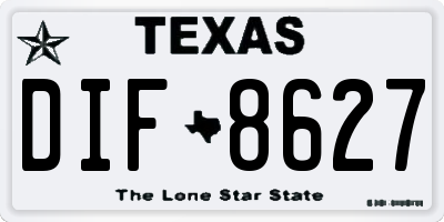 TX license plate DIF8627