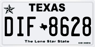TX license plate DIF8628