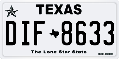 TX license plate DIF8633