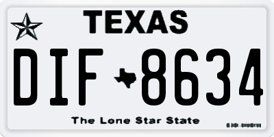 TX license plate DIF8634