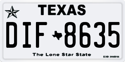TX license plate DIF8635