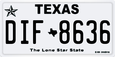 TX license plate DIF8636