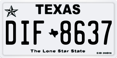 TX license plate DIF8637