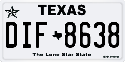 TX license plate DIF8638