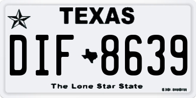 TX license plate DIF8639