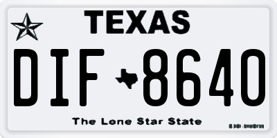 TX license plate DIF8640