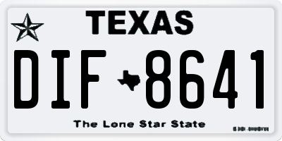 TX license plate DIF8641