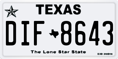 TX license plate DIF8643